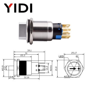 12v led illuminated rotary switch push button