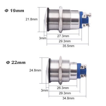 19mm 22mm metal buzzer switch