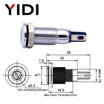 8mm metal indicator