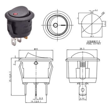 dot led illuminated rocker switch
