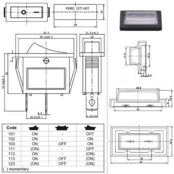 kcd3 101 102 rocker switch