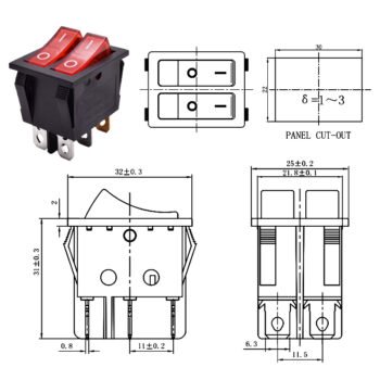 rocker switch with led